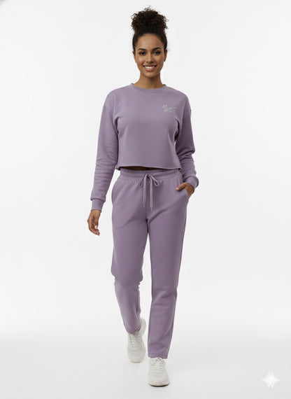 Cropped Top Purple Tracksuit