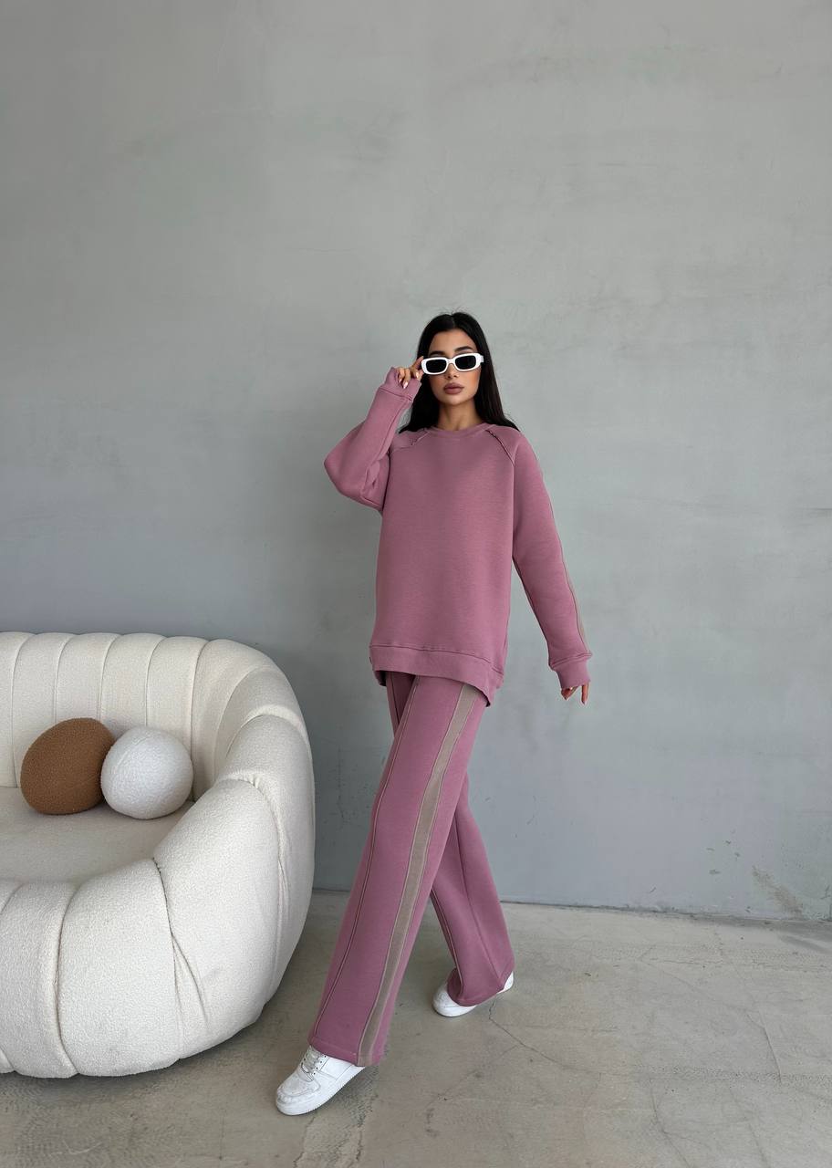 Oversized Crew Neck Rose Tracksuit