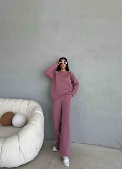 Oversized Crew Neck Rose Tracksuit