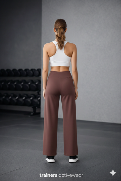 Black Soft Textured Wide Leg Women's Trouser