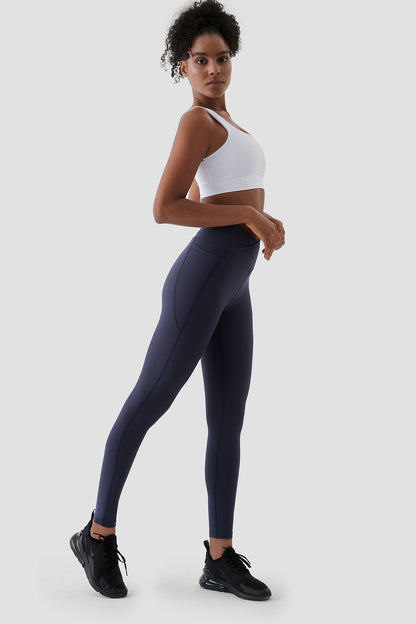 Adele V Belt Sports Leggings. Navy