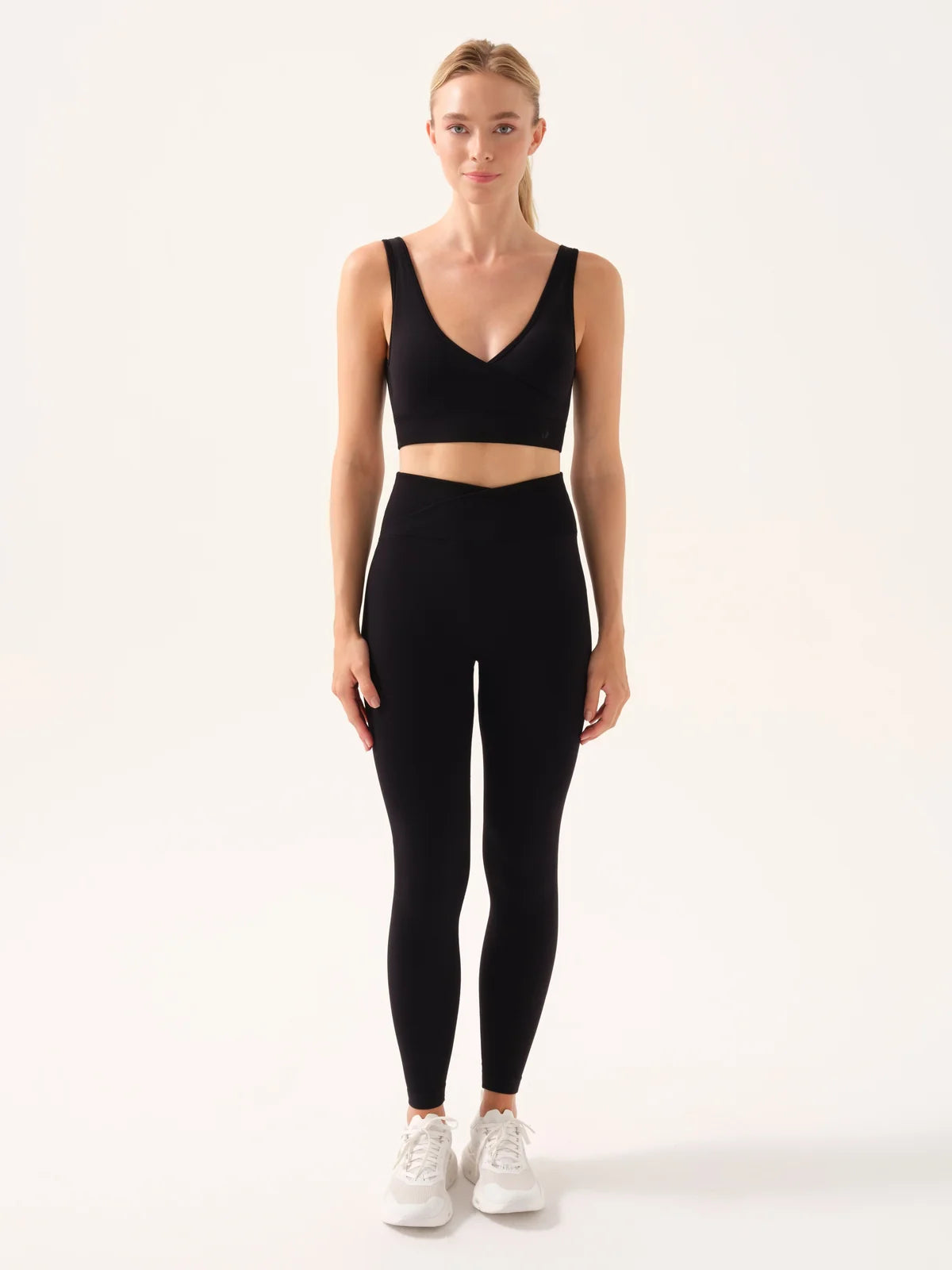 Motion Cross Waist Leggings / Black