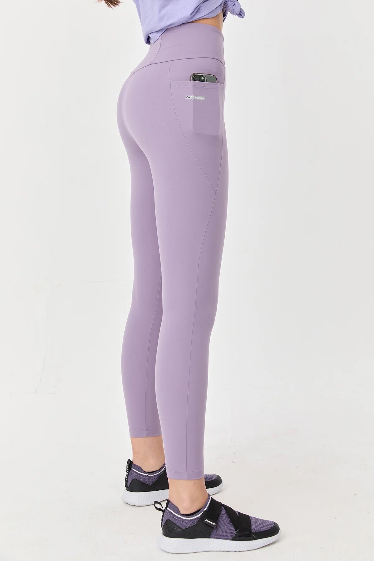 High Waist Side Pocket Legging in Purple