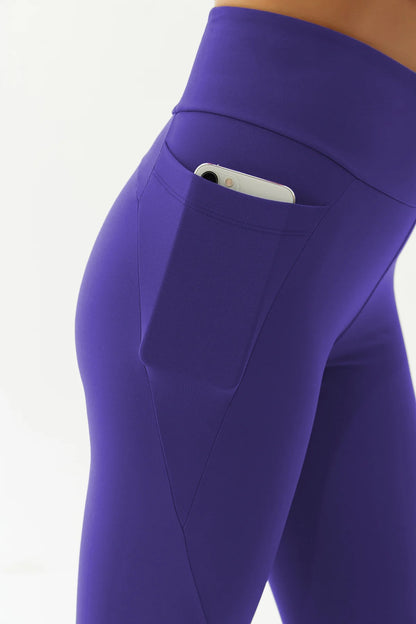 High Waist Side Pocket Leggings in Lilac