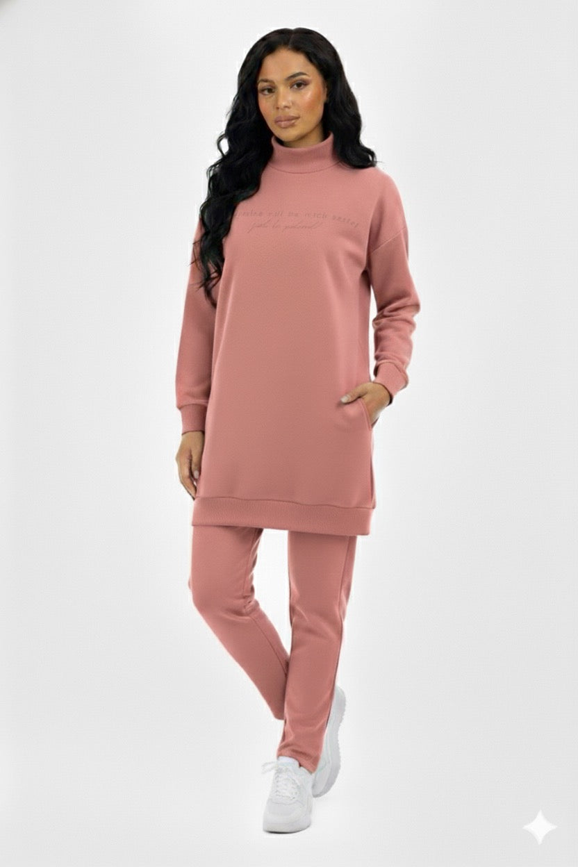 Long Top Peach Tracksuit