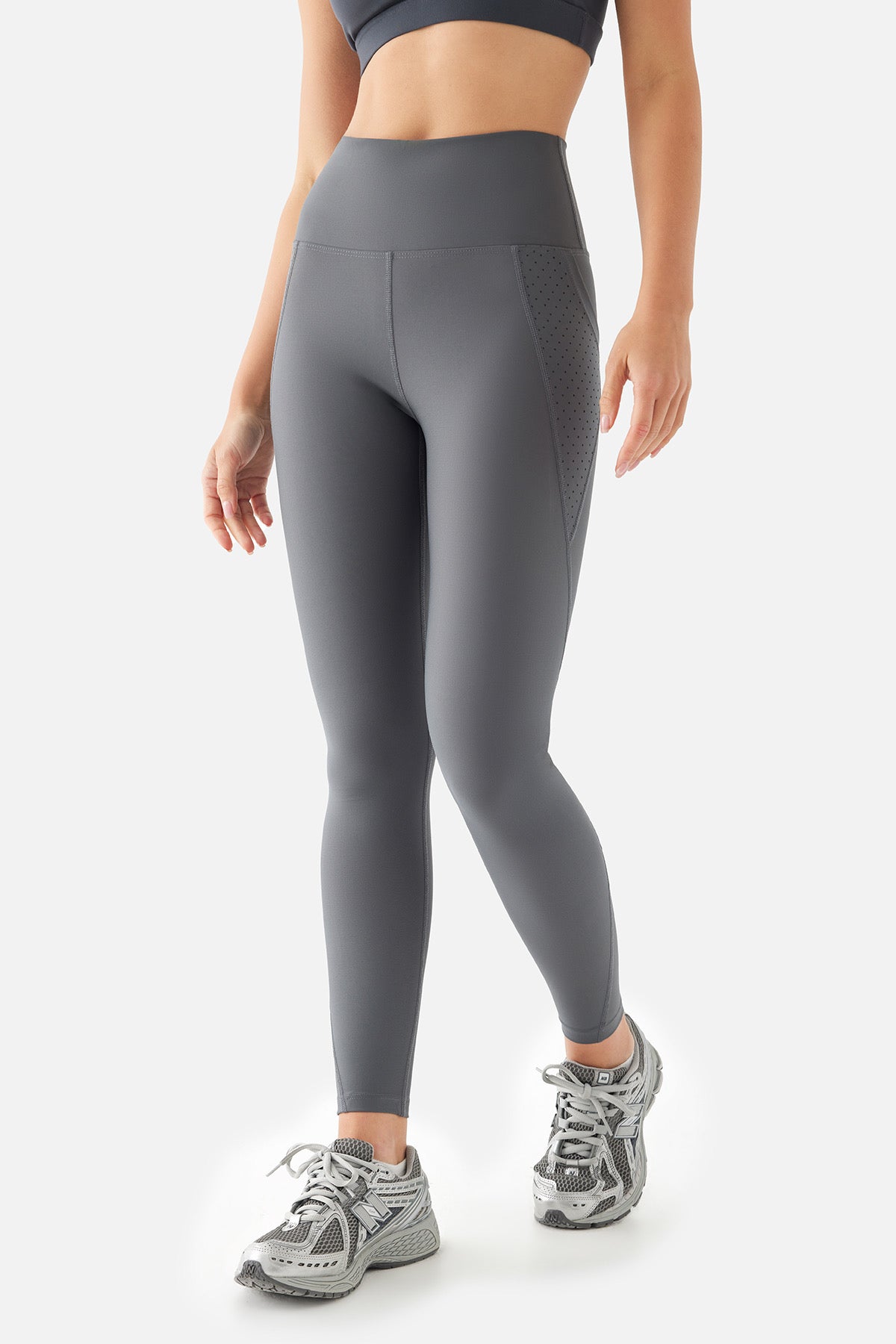 PEGGY MESH POCKET SPORTS TIGHTS D.GREY