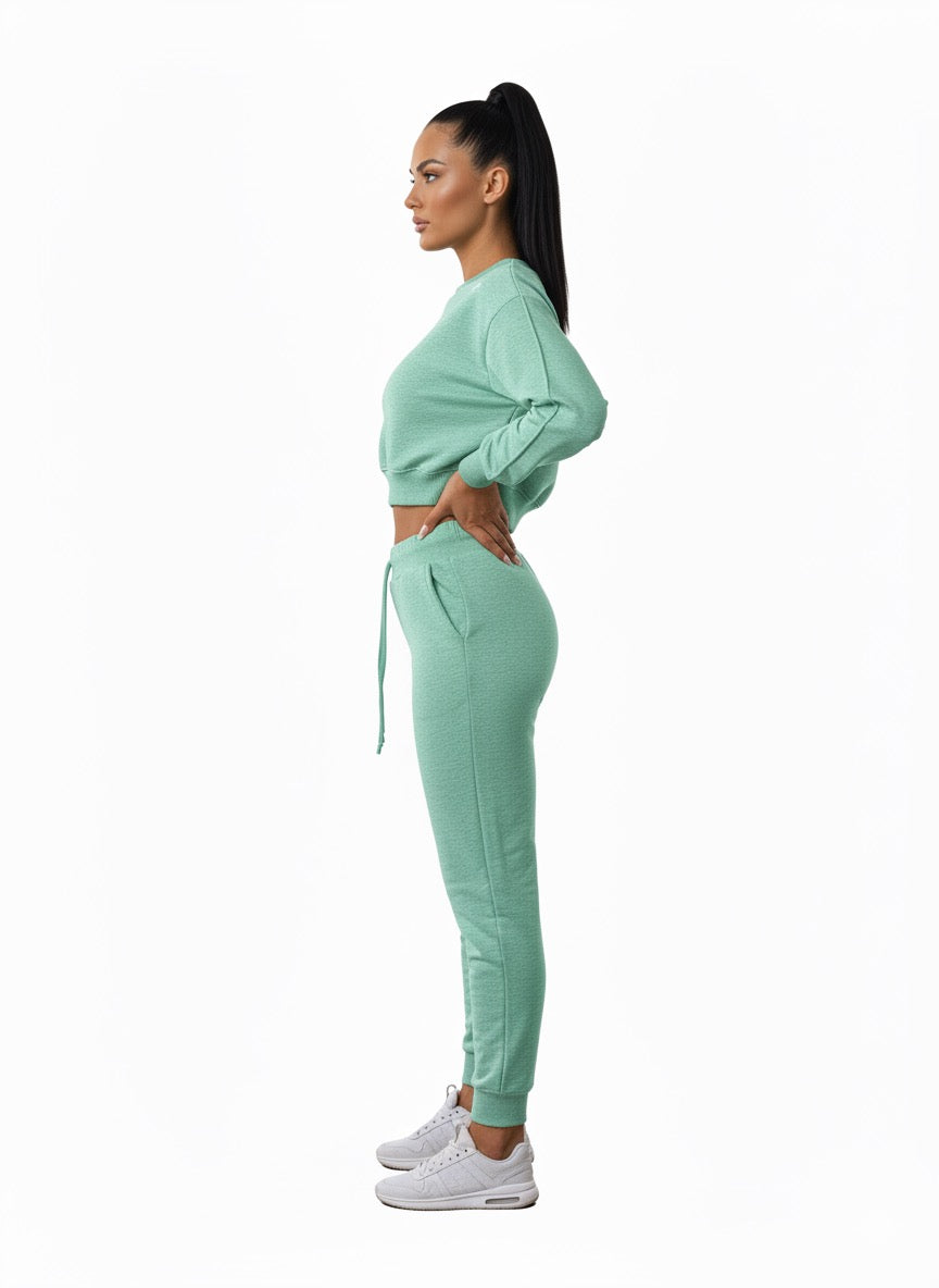 Mint Green Cropped Tracksuit