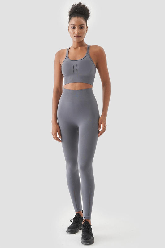 High Waisted Seamless Set in Grey