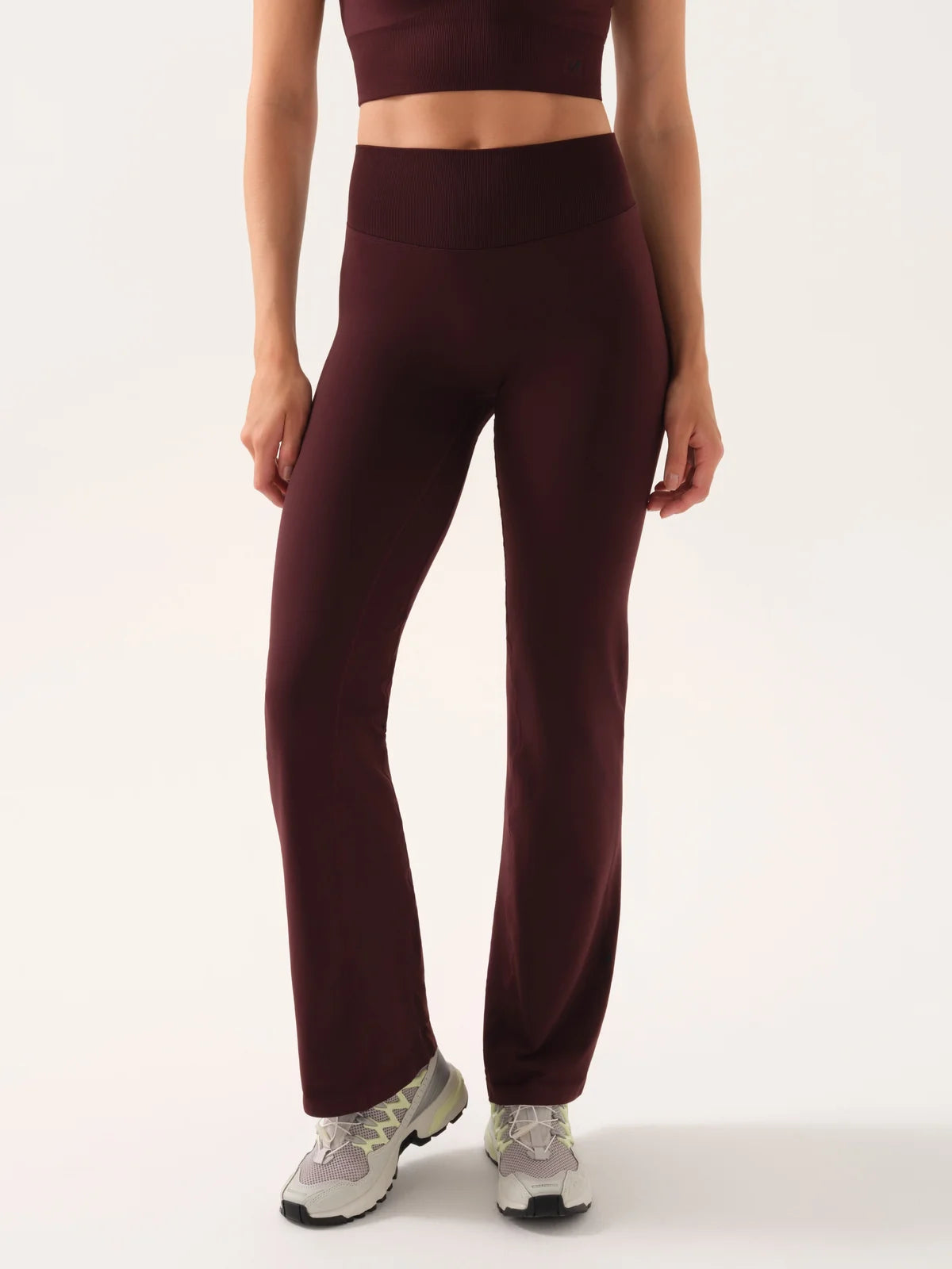 Motion High-Waisted Flared Leggings - Burgundy