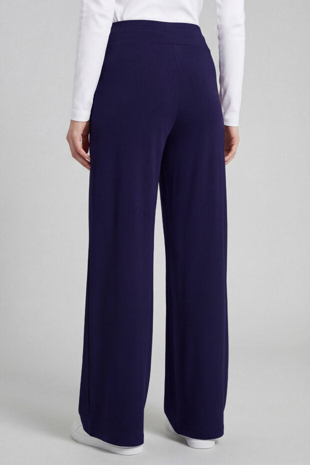 Dark Purple Soft Textured Wide Leg Women'sTrouser