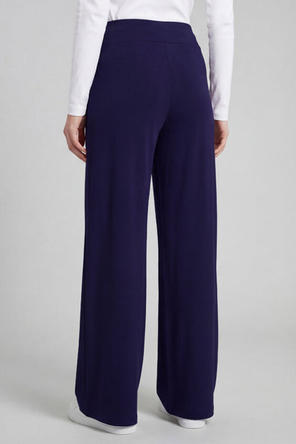 Dark Purple Soft Textured Wide Leg Women'sTrouser