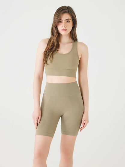 Beige Biker Short