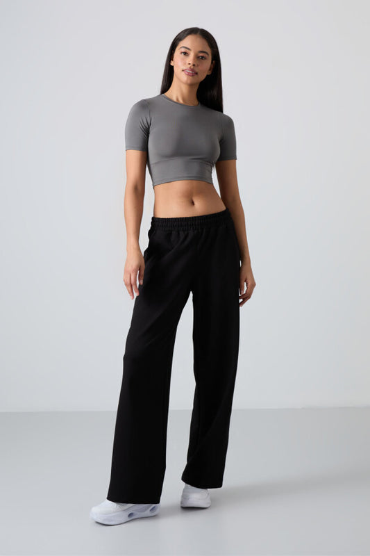 Regular Leg Black Women's Tracksuit Bottom