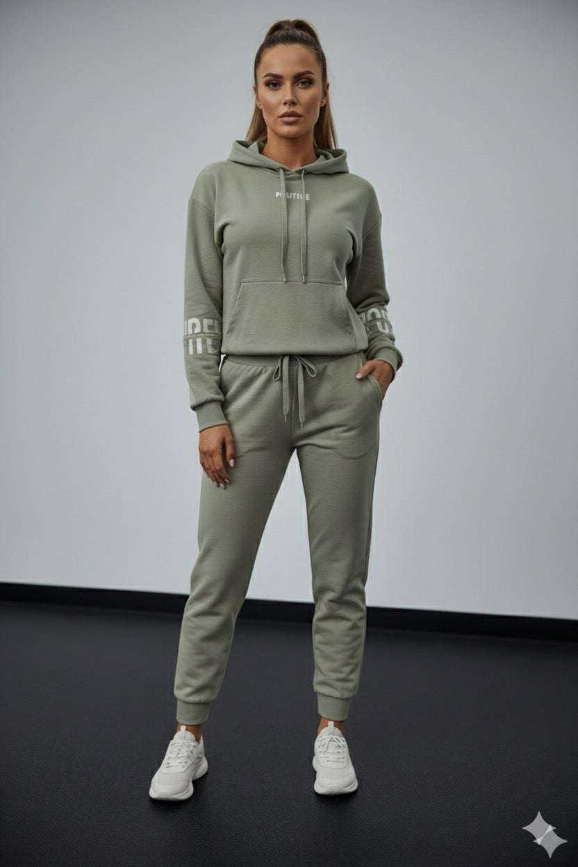 Olive Green Hooded Tracksuit