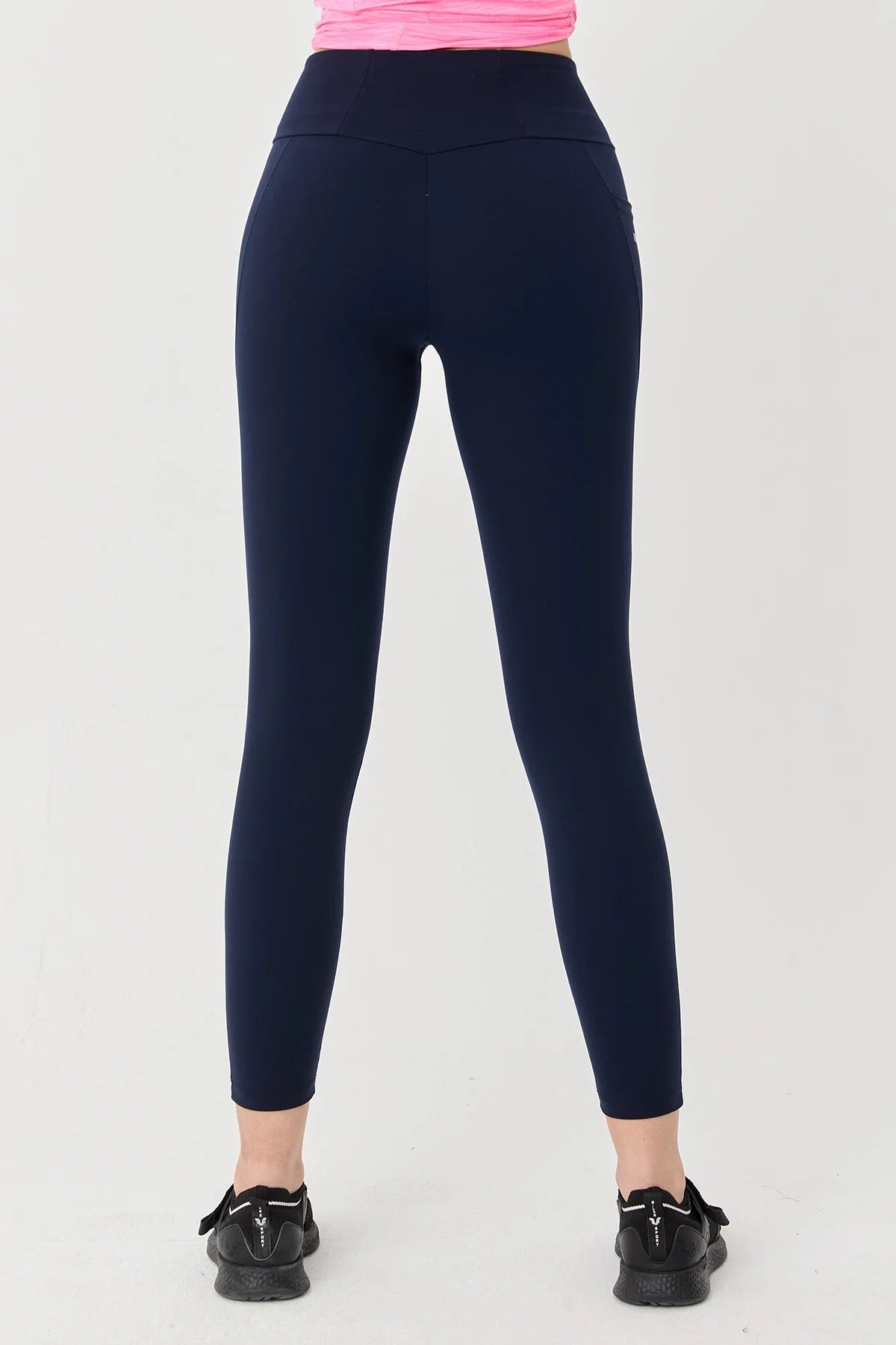 High Waist Side Pocket Legging in Navy