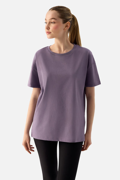 ELORA - RELAXED FIT OVERSIZED T-SHIRT D.LILAC