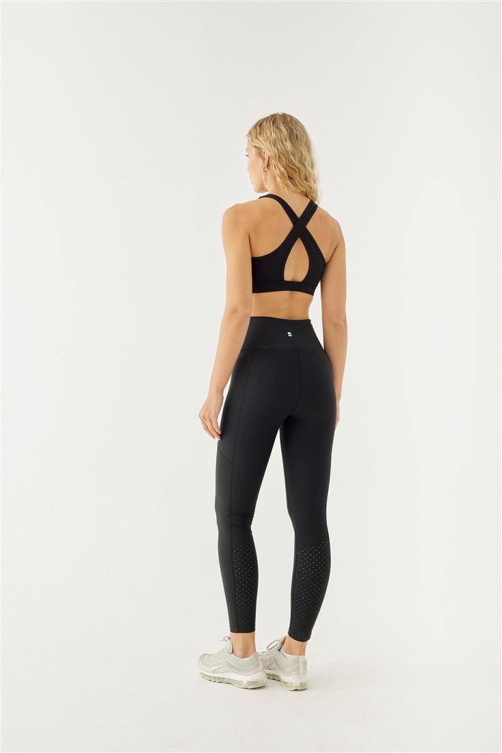 MAYA ZIPPER POCKET SPORTS TIGHTS BLACK