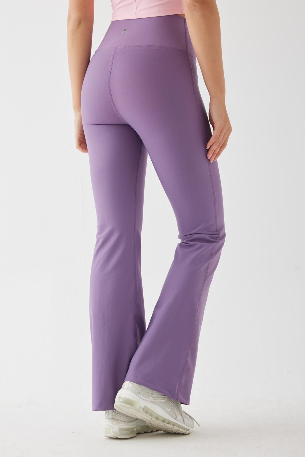 CARMEN FLARE POCKET SPORTS YOGA PANTS LILAC