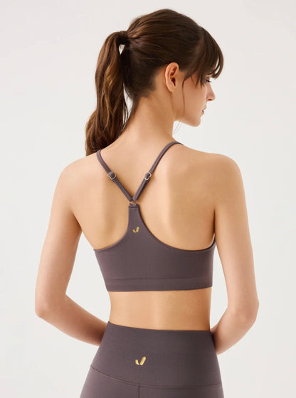 Pine Adjustable Thin Strap Bra/ Almond Brown