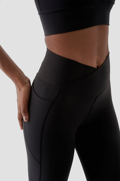 Adele V Belt Sports Leggings / Black
