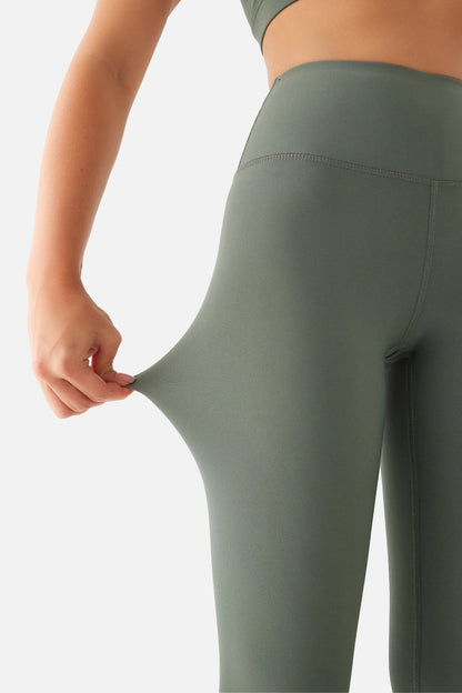 ANNA SOFT BELT POCKET SPORTS LEGGINGS KHAKI