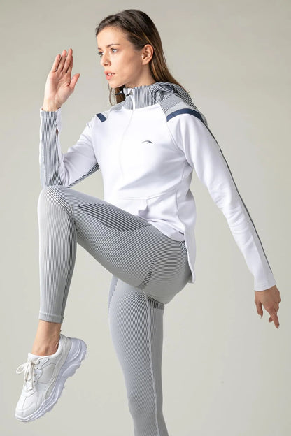 Push-Up White/Grey leggings