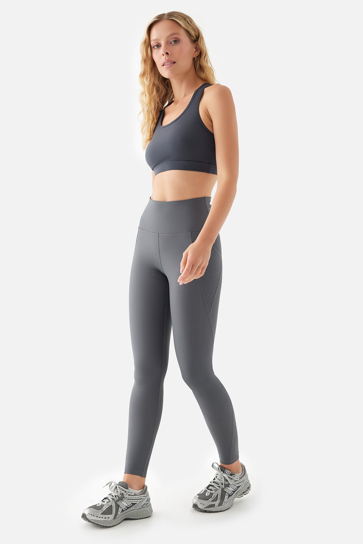 PEGGY MESH POCKET SPORTS TIGHTS D.GREY