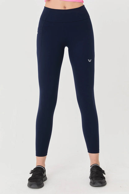 High Waist Side Pocket Legging in Navy