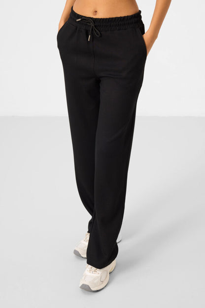 Black Soft Textured Hooded Oversize Women's Tracksuit