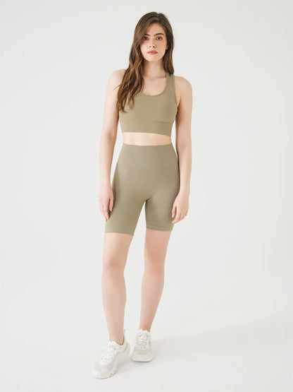Beige Biker Short