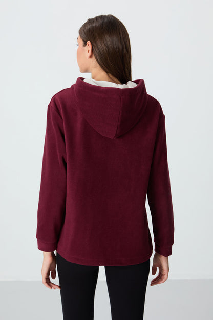 Fleece Women's Hooded  - Maroon