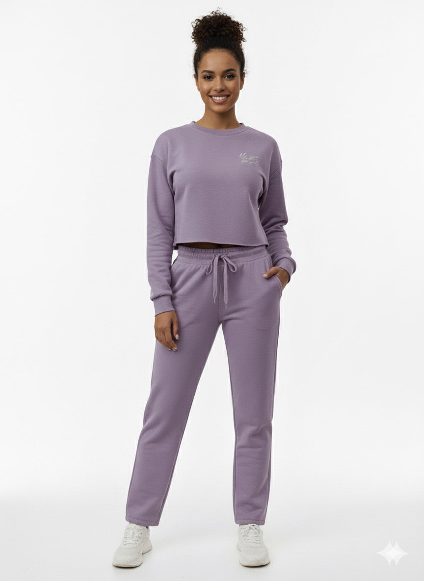 Cropped Top Purple Tracksuit