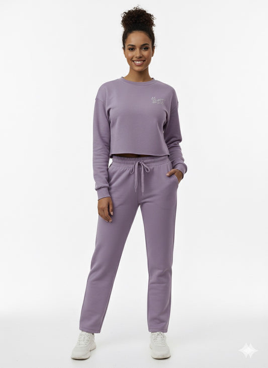 Cropped Top Purple Tracksuit