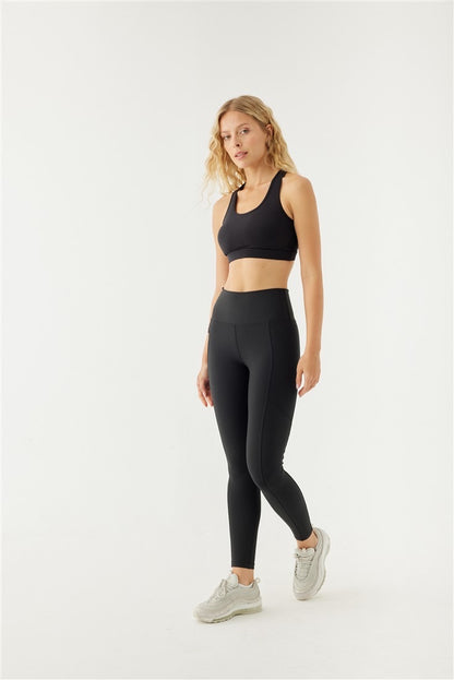 MAYA ZIPPER POCKET SPORTS TIGHTS BLACK