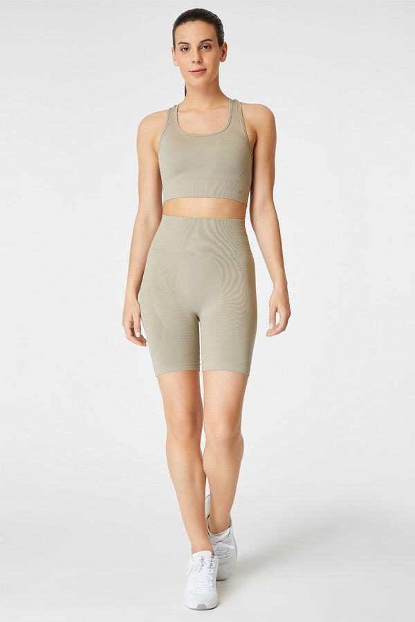 Beige Biker Short