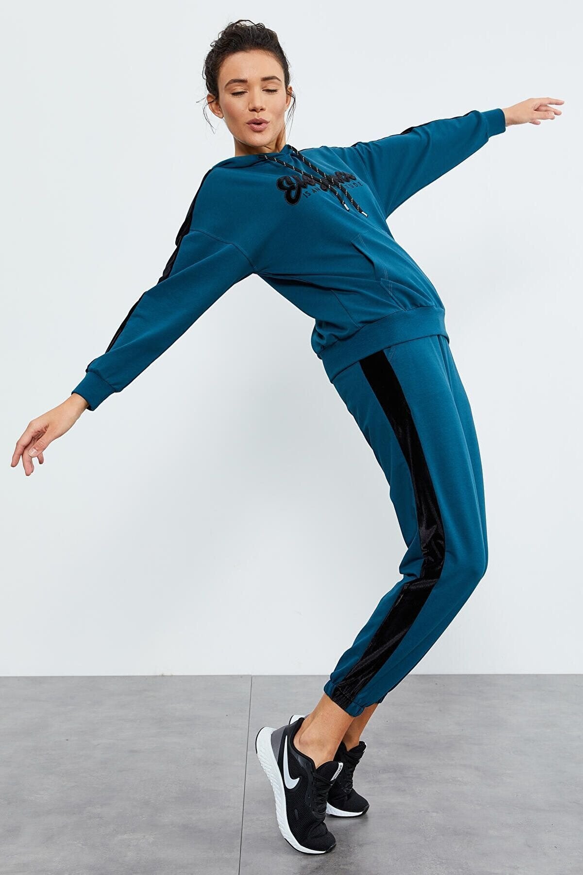 Emerald velvet tracksuit